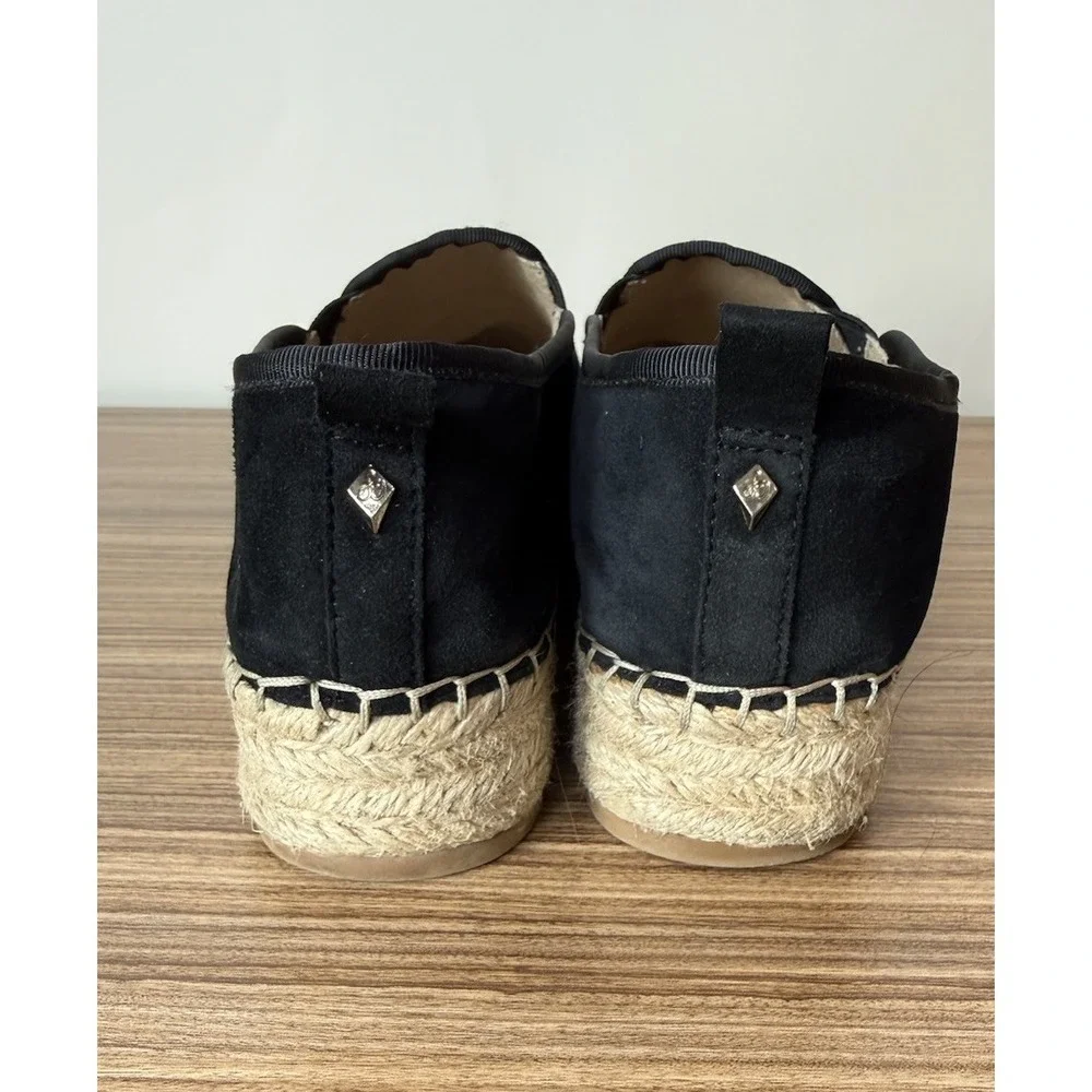 Sam Edelman Black Suede Carrin Espadrille Flats Slip On Casual Shoes Size 8
